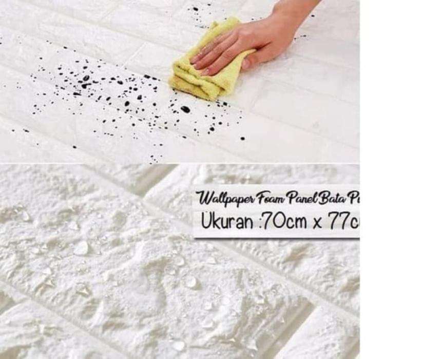 Wallpaper 3d Modern Foam Batu Bata Ukuran 70 X 77 Wall - Foam Panel Bata Putih - HD Wallpaper 
