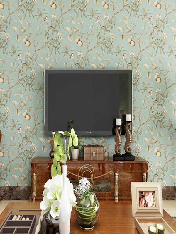Wallpaper Cabang Pohon Elegan Burung Bunga Pola Ruang - Wallpaper - HD Wallpaper 