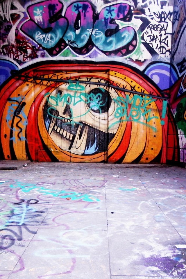 Graffiti Wall Art Wallpaper - Graffiti 3d Hd Iphone - HD Wallpaper 