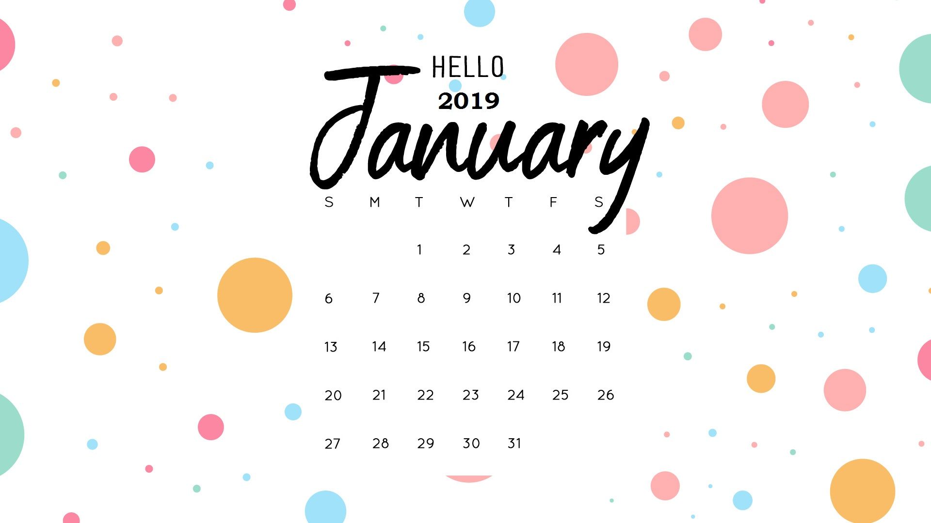 January 2019 Calendar Wallpaper Hd - January 2019 Desktop Calendar - HD Wallpaper 