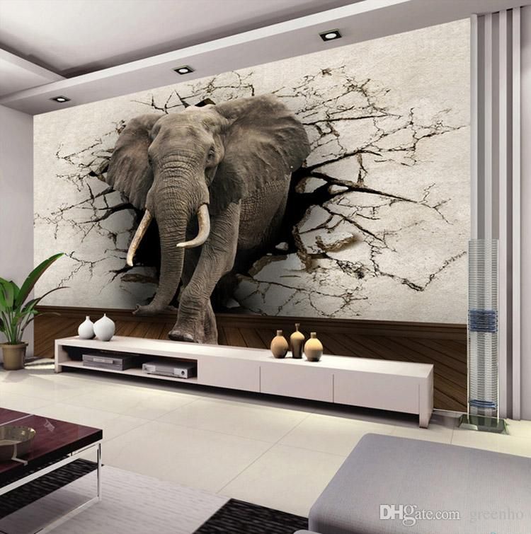 3d Elephant Wall Art - HD Wallpaper 