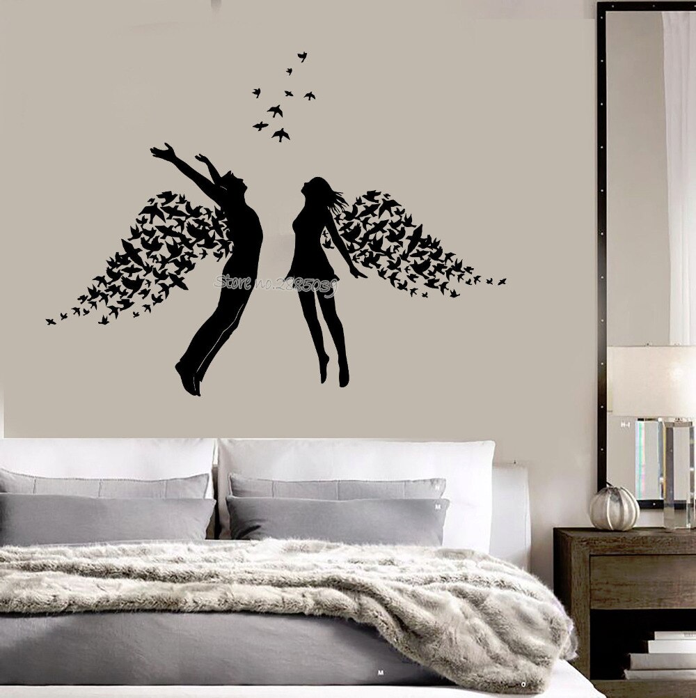 Romantic Wall Design For Bedroom - HD Wallpaper 