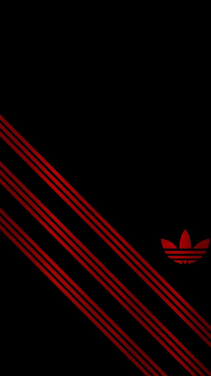 Red And Black Adidas Logos - Adidas Logo Red And Black - HD Wallpaper 