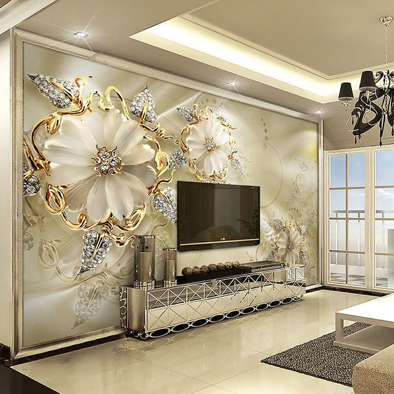 Living Room Mural - HD Wallpaper 