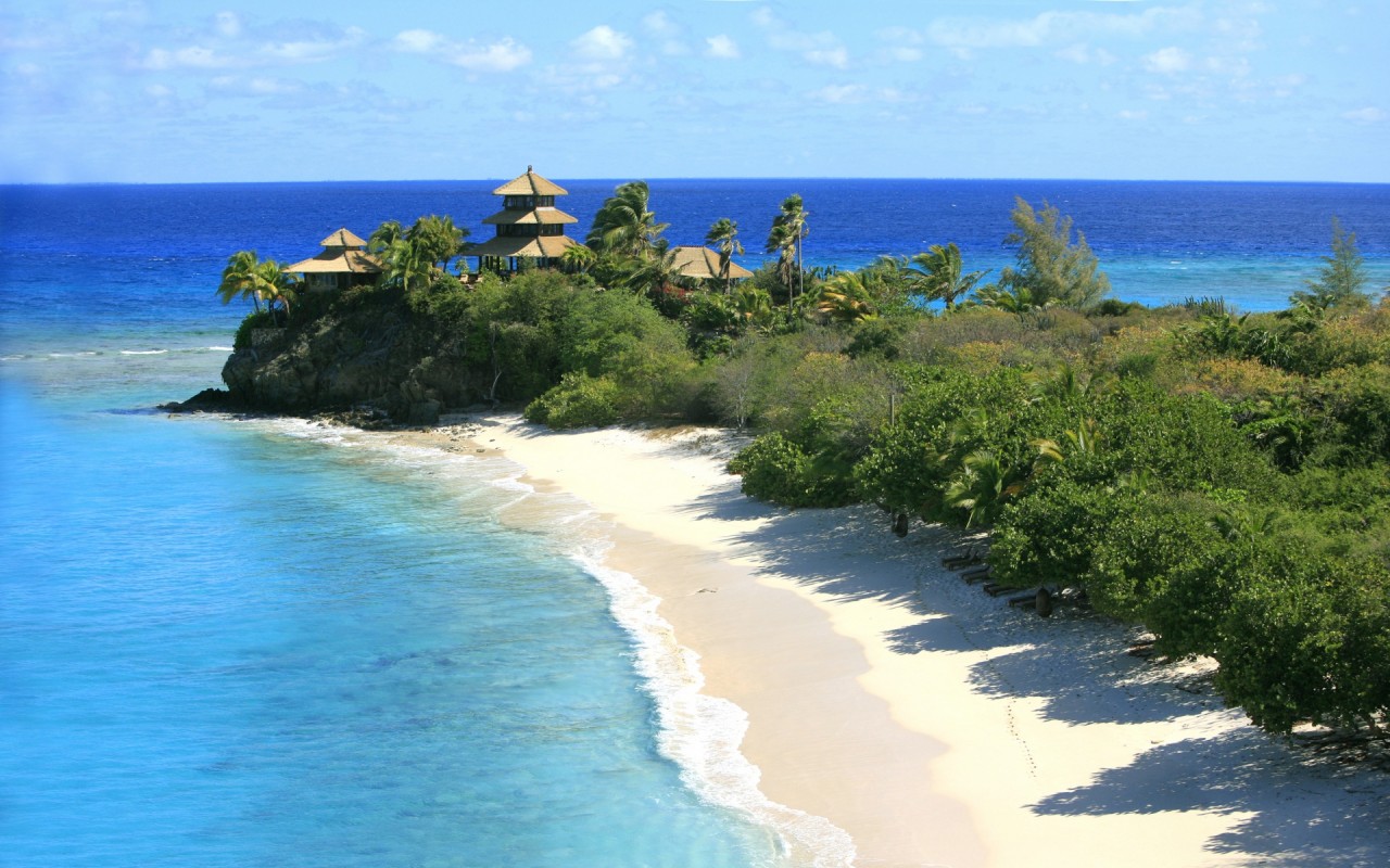 Nice Blue Ocean Island Tropics Wallpapers - Sir Richard Branson Private Island - HD Wallpaper 