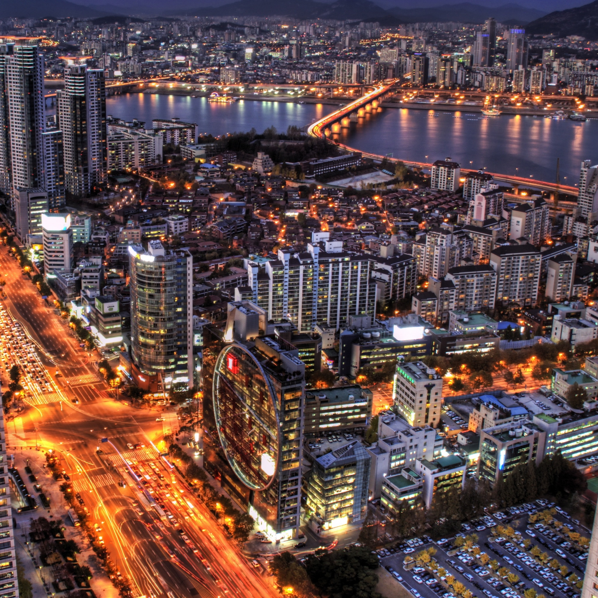 Seoul South Korea At Night - HD Wallpaper 