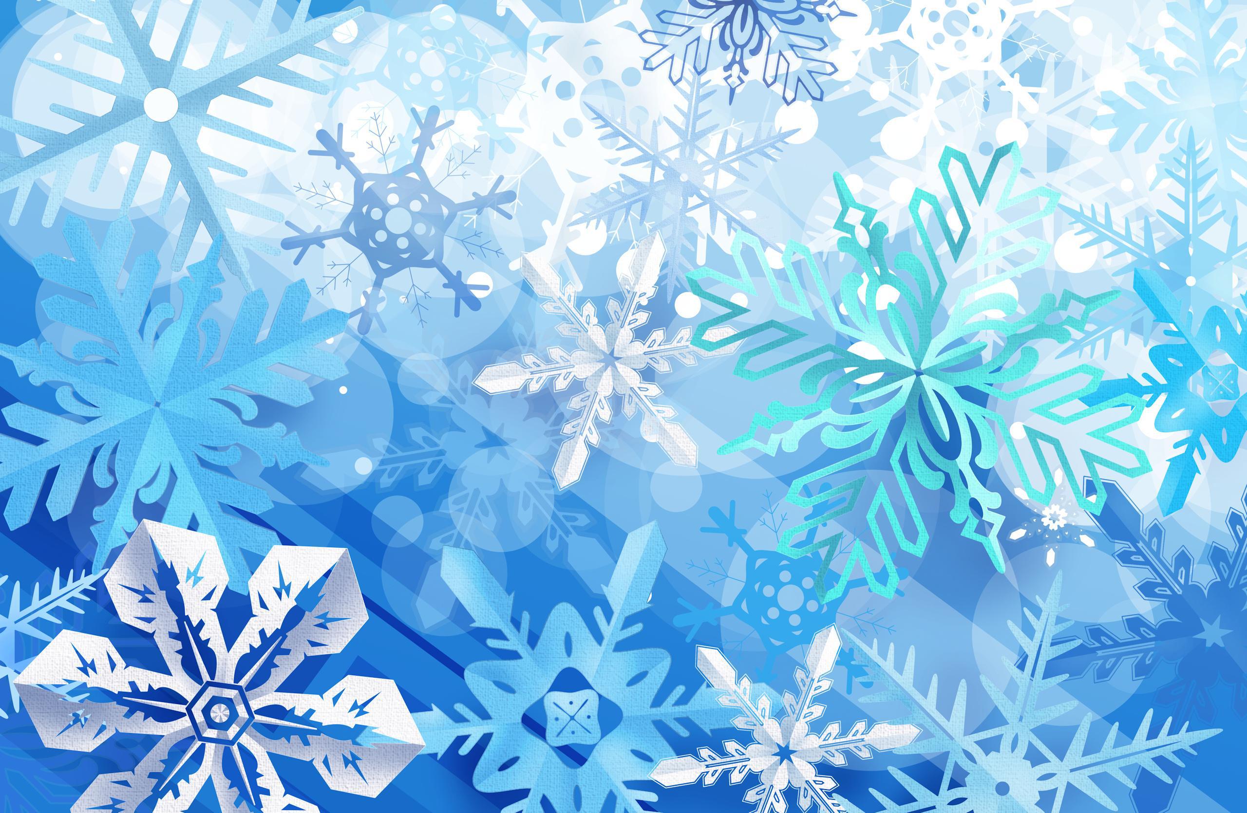 Snowflakes In Blue - HD Wallpaper 
