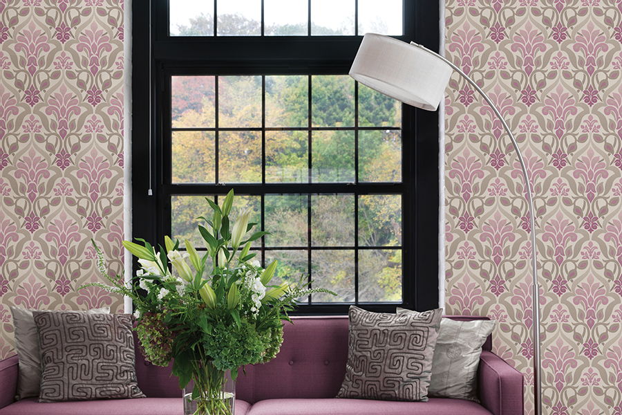 Fusion Purple Ombre Damask Wallpaper Design For Living - Green Wallpaper  Design For Living Room - 900x600 Wallpaper 