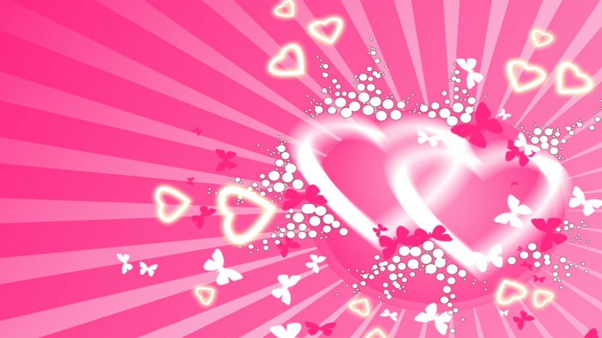 Love Hearts - HD Wallpaper 