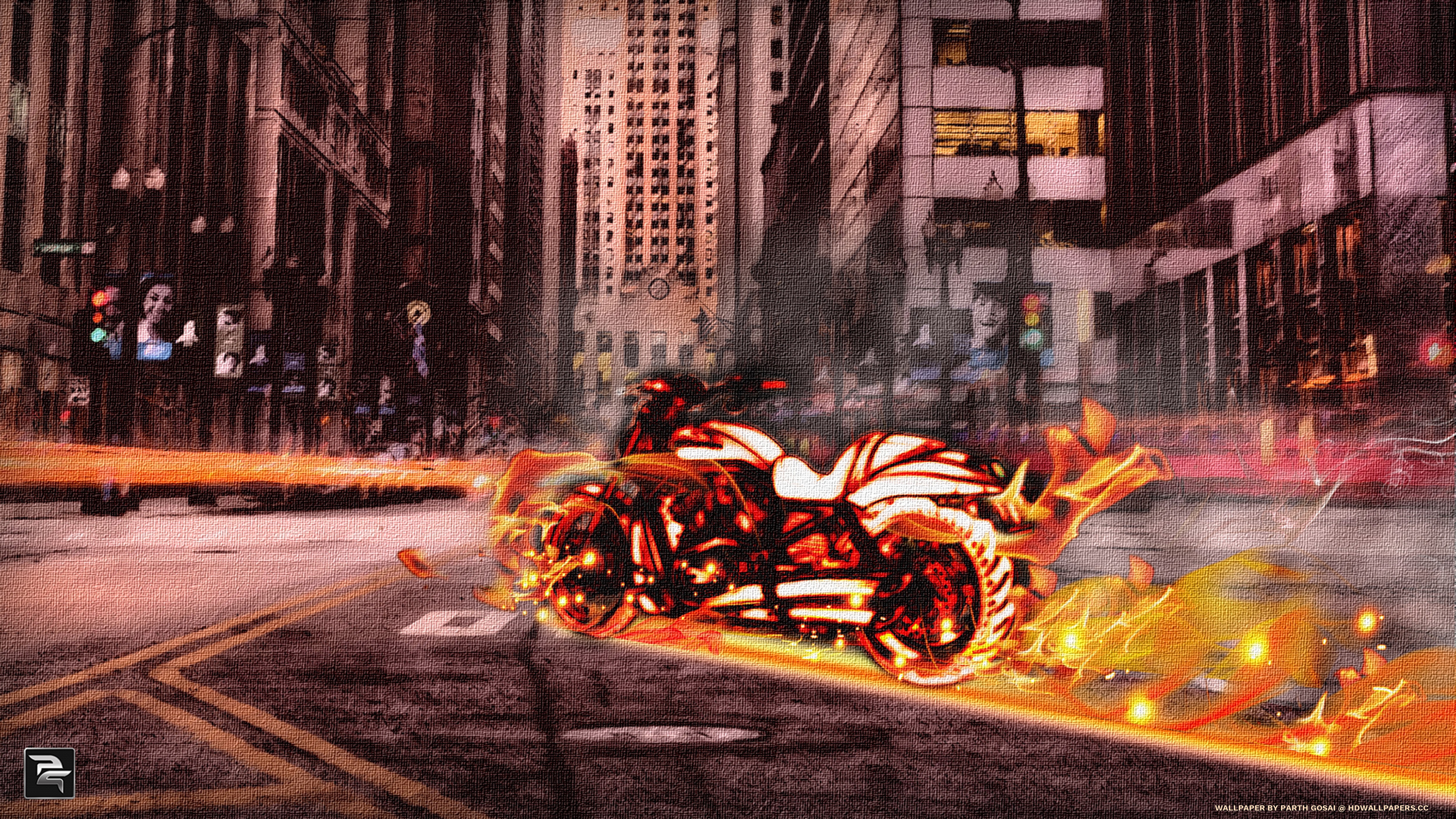 Fire-bike2 - Fire Bike - HD Wallpaper 