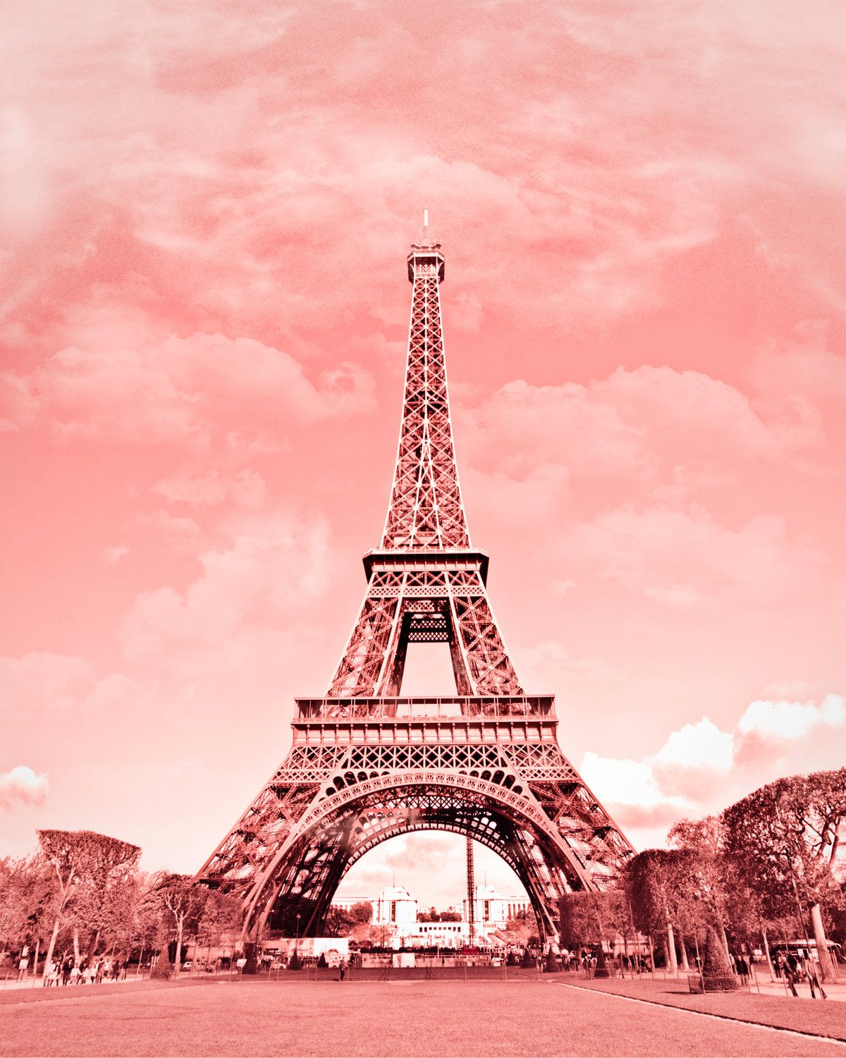 Rose Gold Eiffel Tower - HD Wallpaper 