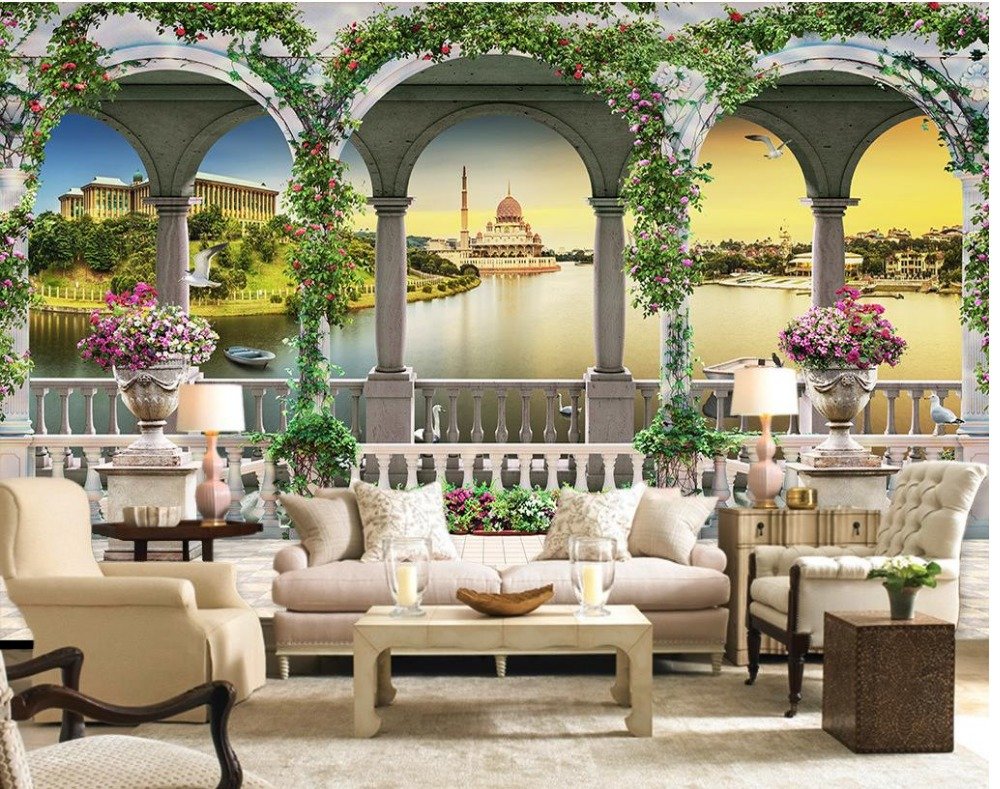 Lwcx Wallpaper 3d Mural Continental 3d Palace Roman - 3d Wallpaper Columns - HD Wallpaper 