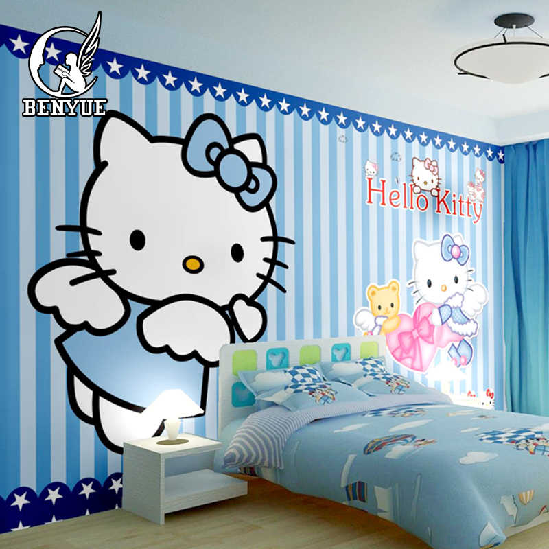 Free Shipping Custom Size Children S Room Hello Kitty - Hello Kitty Transparent Background - HD Wallpaper 