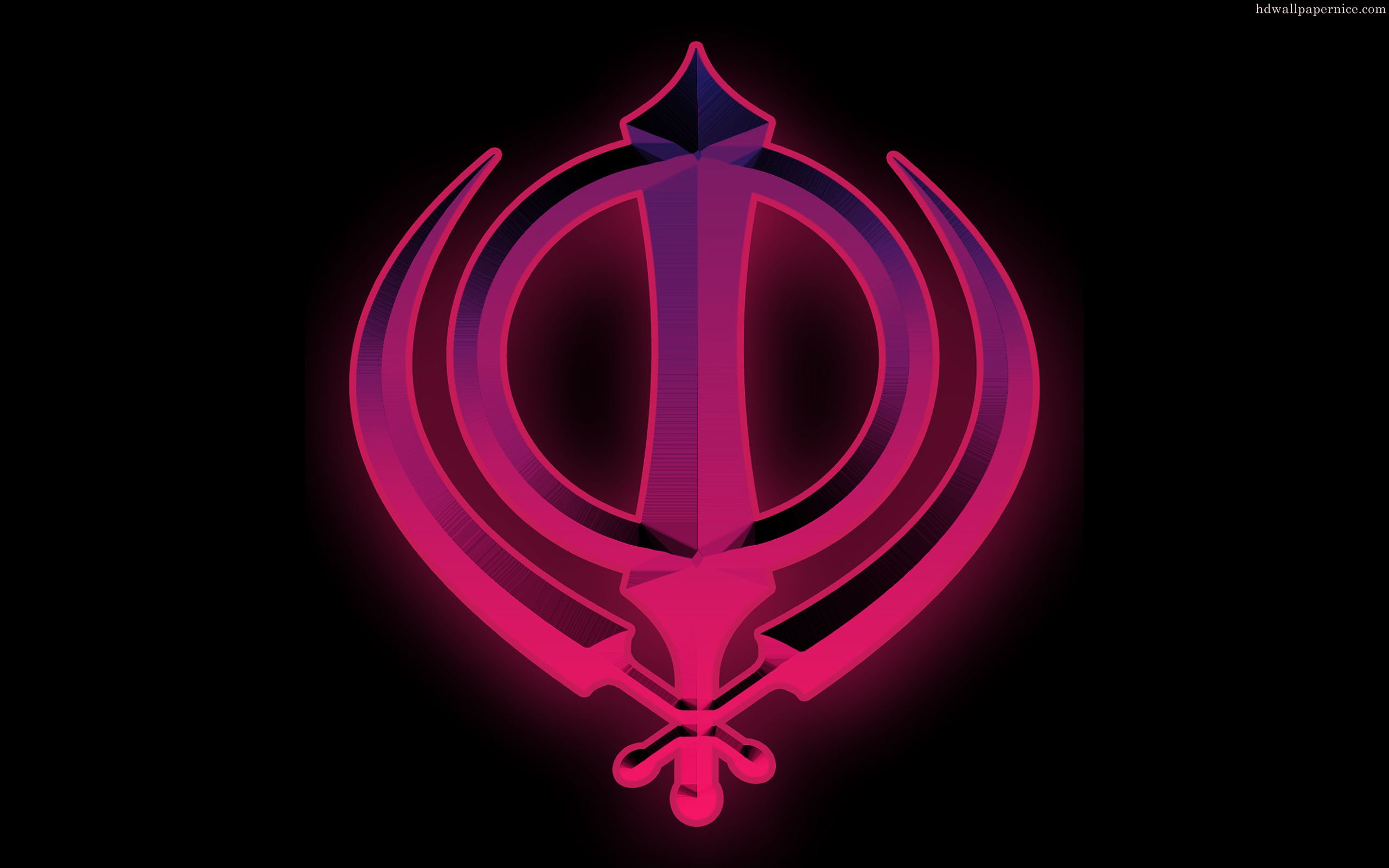 Khanda With Black Background - HD Wallpaper 