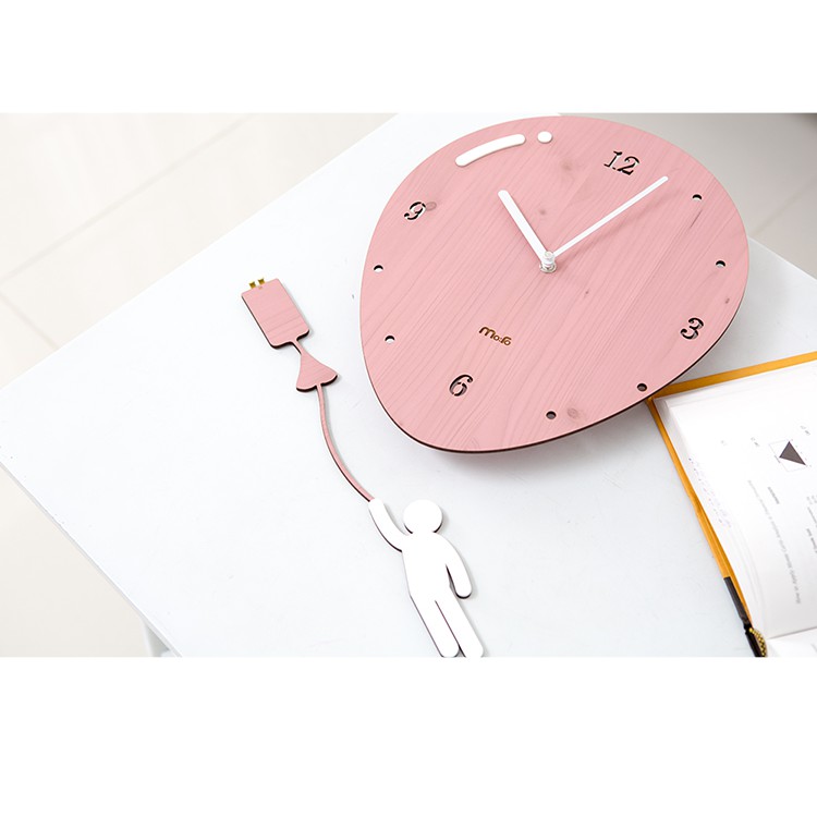 26cm X 28cm Swing Wall Clock Jam Dinding Kayu Belon - Wall Clock - HD Wallpaper 
