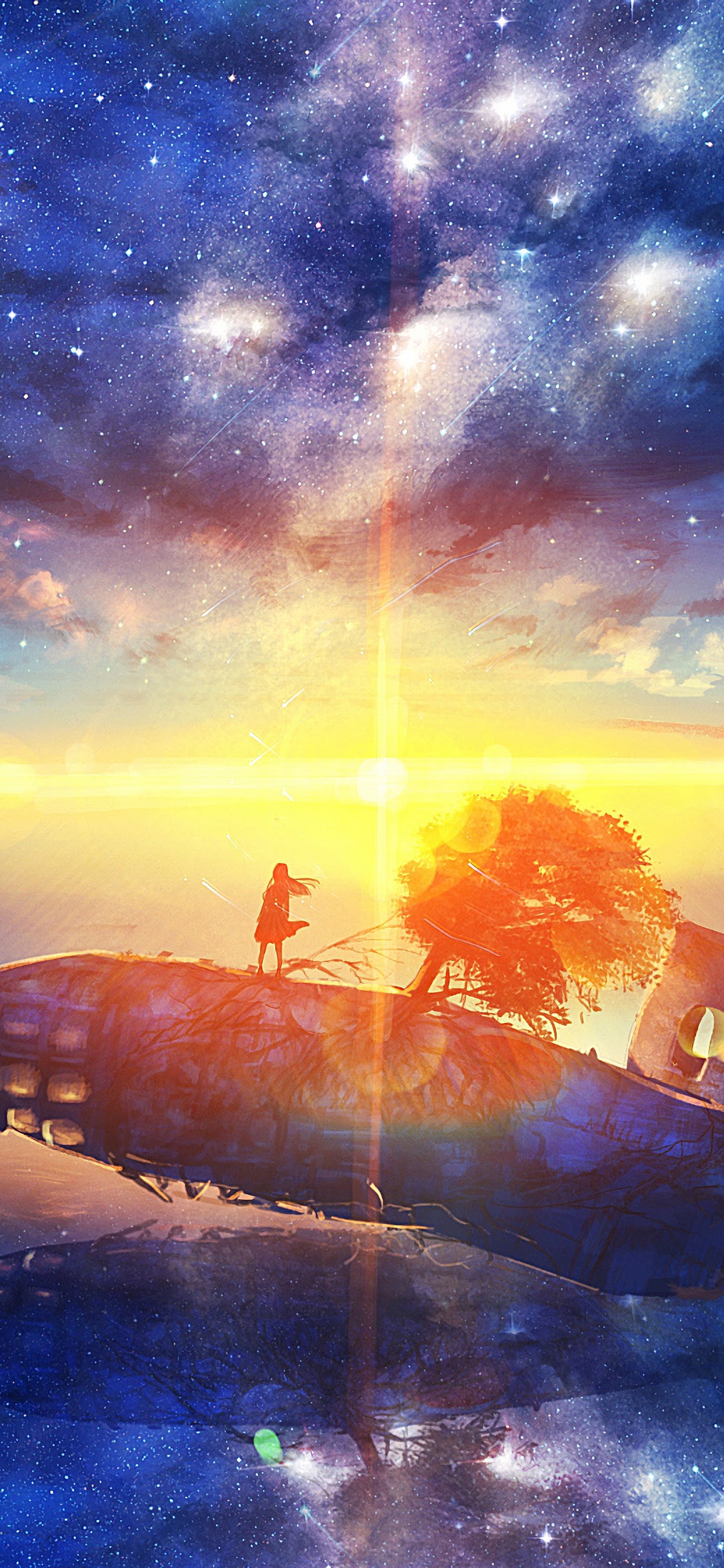 Sunrise, Anime, Scenery, Horizon, Stars, 4k, - Anime Scenery - 1080x2340 Wallpaper Sunrise, Anime, Scenery, Horizon, Stars, 4k, - Anime Scenery - 1080x2340 Wallpaper