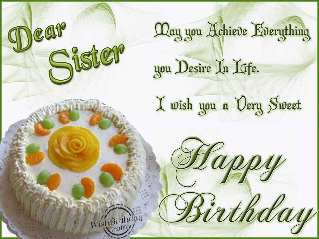 Dear Sister, Happy Birthday - Wish U Happy Birthday Sister - HD Wallpaper 