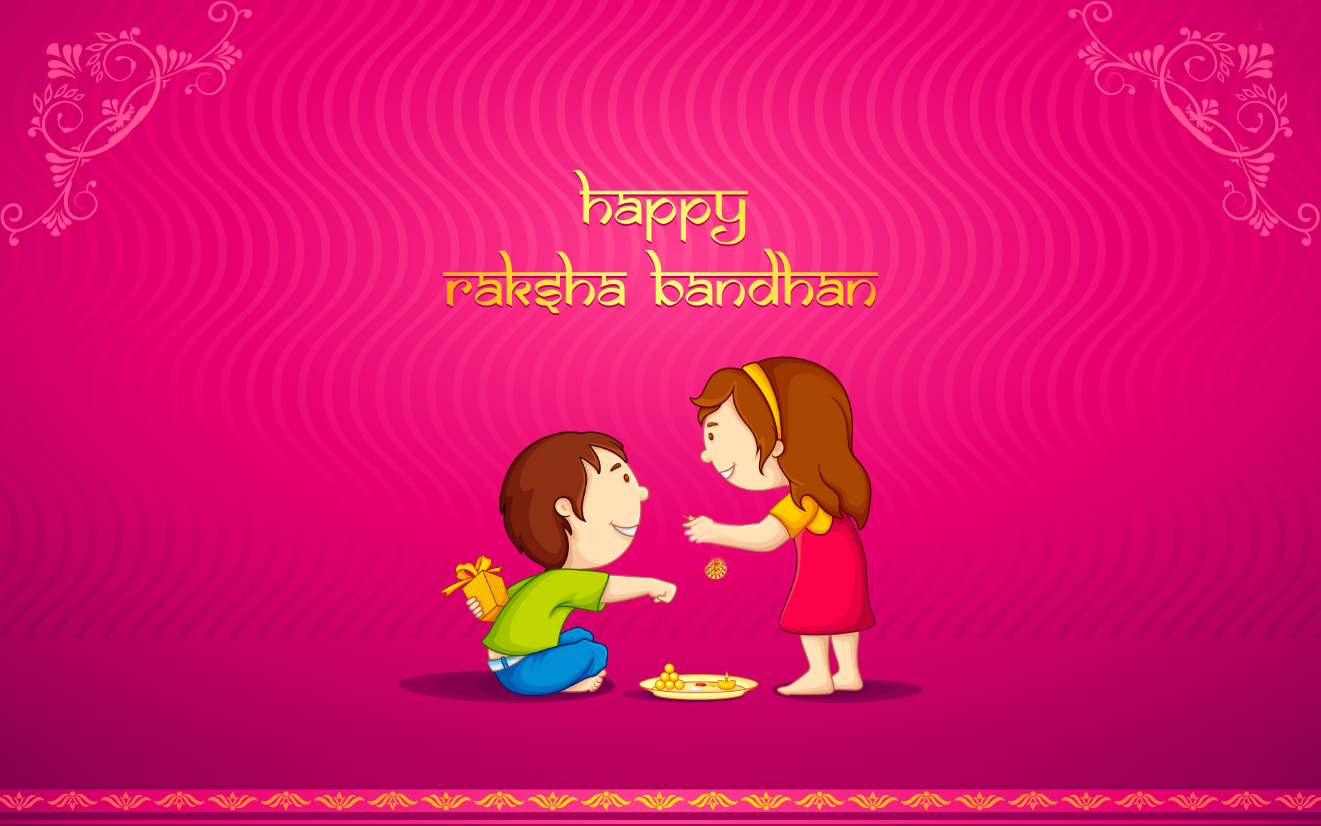 Happy Raksha Bandhan Brother And Sister Love Wallpaper - Cute Happy Raksha Bandhan - HD Wallpaper 