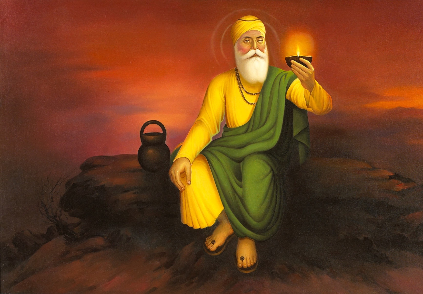 Satnam Waheguru Hd Wallpaper - Happy Guru Nanak Jayanti - HD Wallpaper 