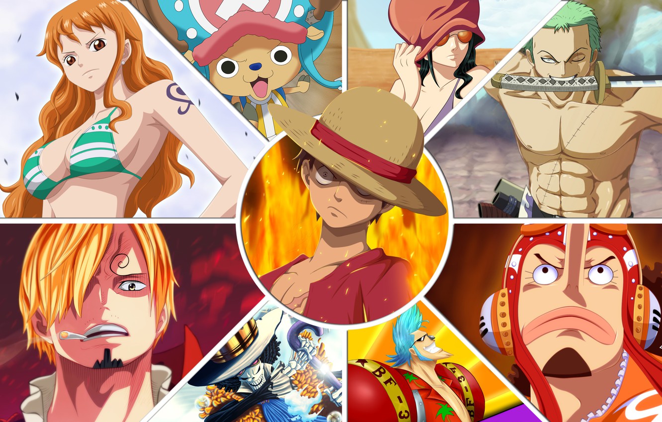 Photo Wallpaper Nami, Chopper, Monkey D Luffy, Usopp, - Luffy Zoro Nami Usopp Sanji Chopper Robin Franky Brook - HD Wallpaper 