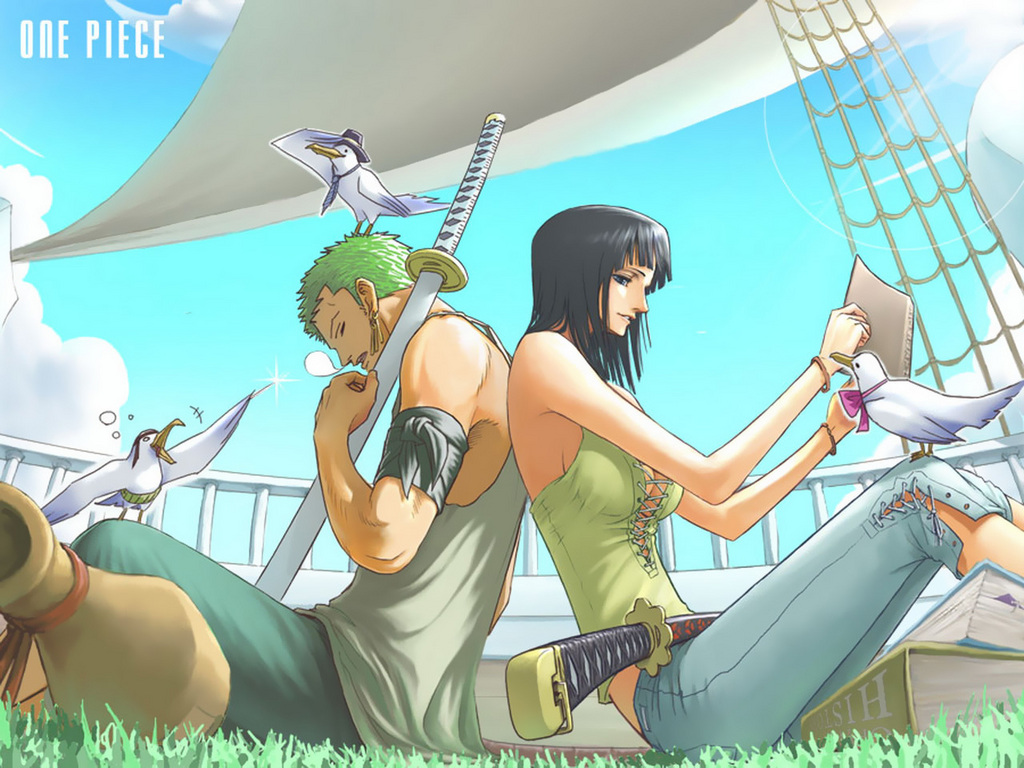 *roronoa Zoro* - Nico Robin Và Zoro - HD Wallpaper 