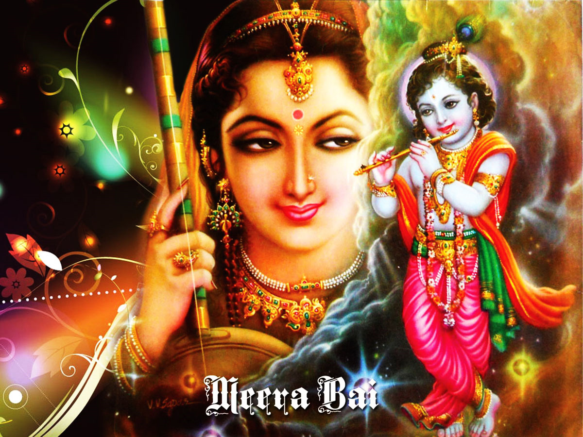 Krishna And Mirabai - HD Wallpaper 