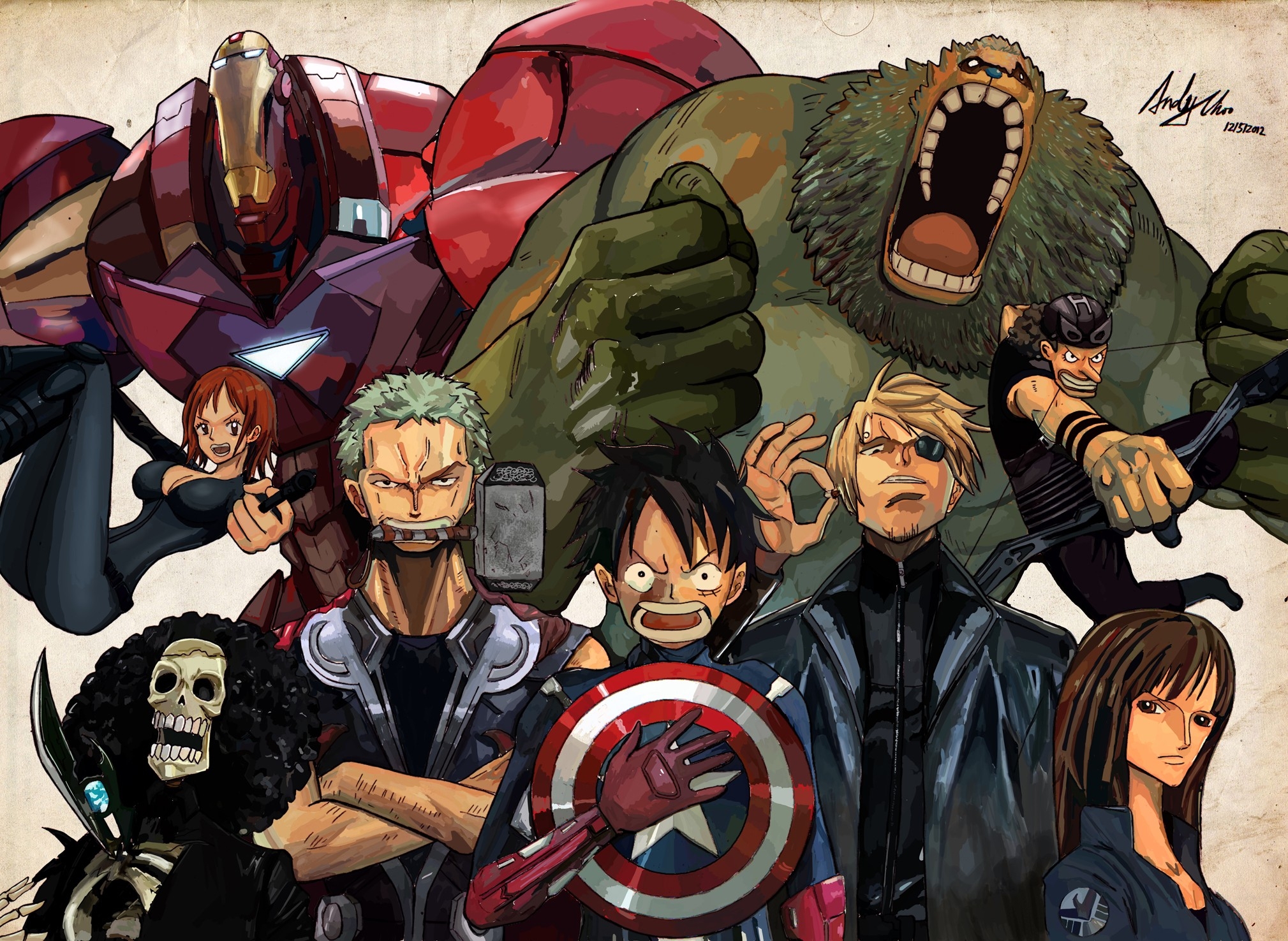 One Piece As Avengers - HD Wallpaper 