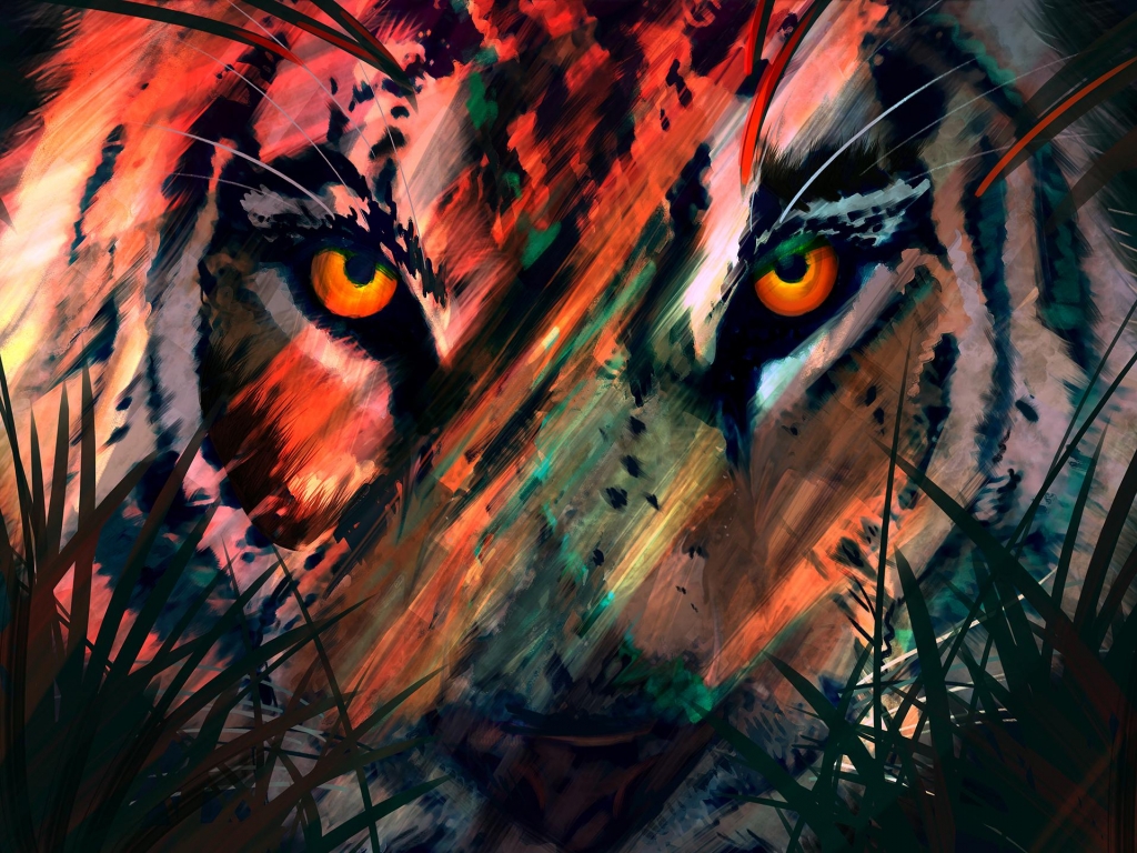 Lion Dark Soul Abstract Wallpaper - Animals Abstract Wallpaper Hd - HD Wallpaper 