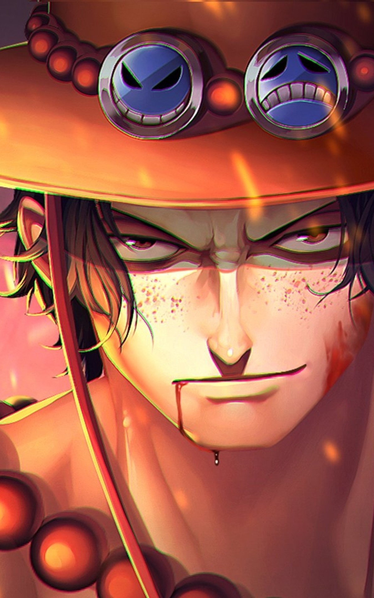 Ace, Hat, Raining, One Piece - Ace One Piece Portrait - HD Wallpaper 