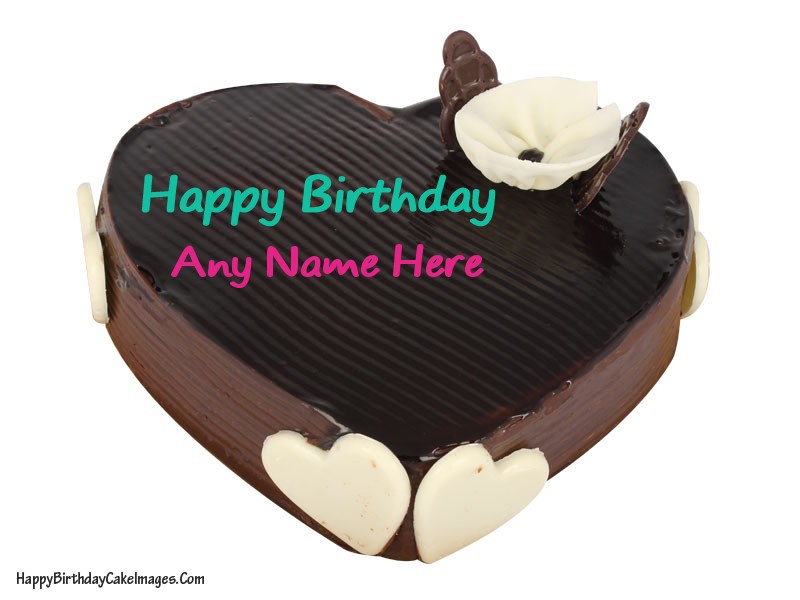 Chocolate Birthday Heart Cake With Name - Chocolate - HD Wallpaper 