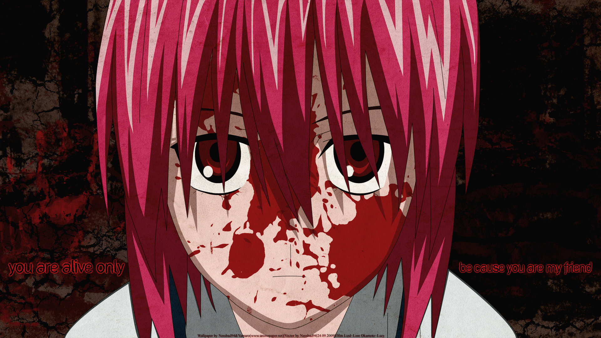Download Full Hd 1080p Elfen Lied Pc Wallpaper Id - Gore Anime Elfen Lied - HD Wallpaper 