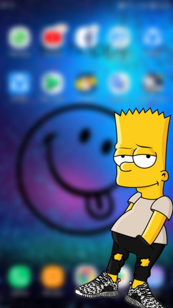 Bart Simpson Wallpaper Blue - HD Wallpaper 