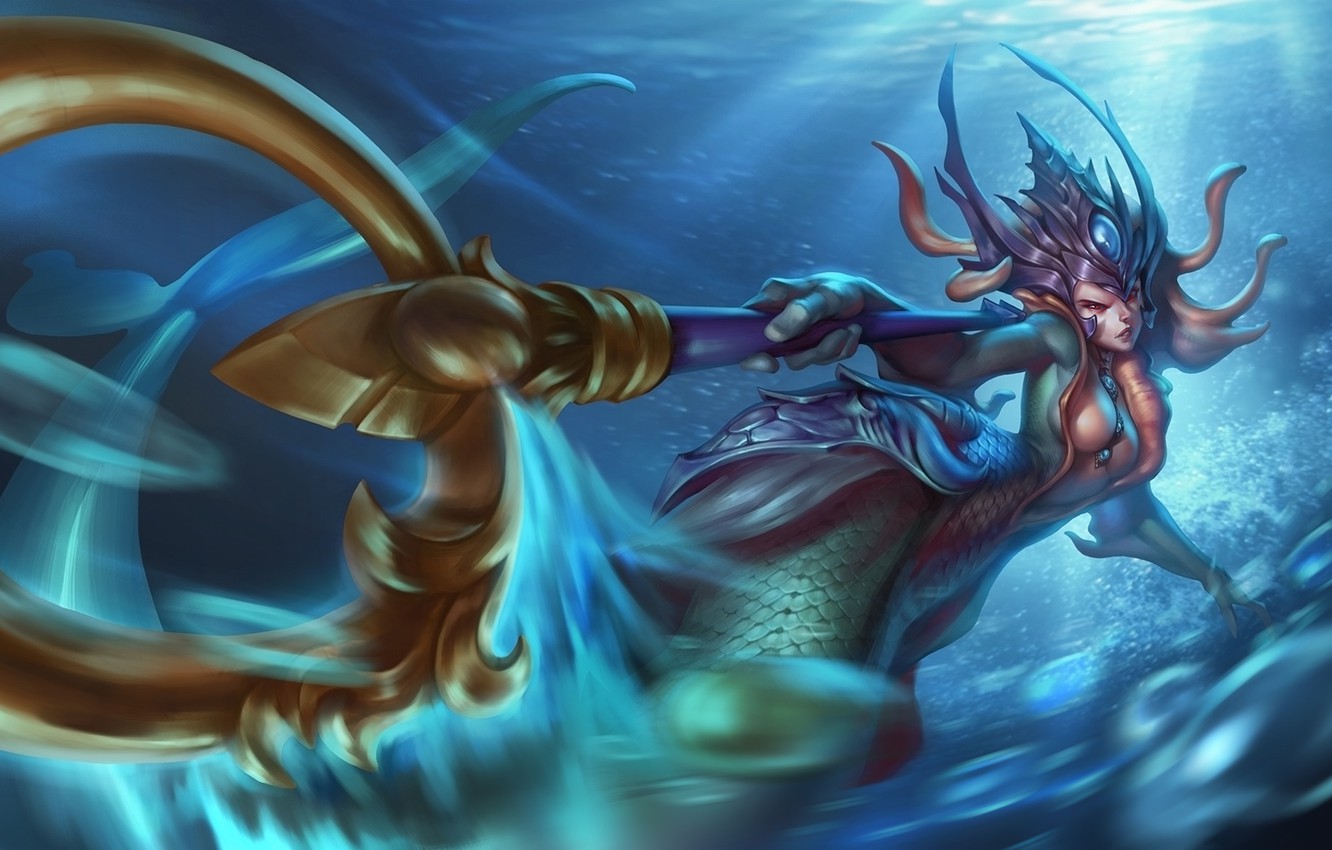 Photo Wallpaper Water, Nami, Art, Lol, League Of Legends, - Nami Fan Art Lol - HD Wallpaper 
