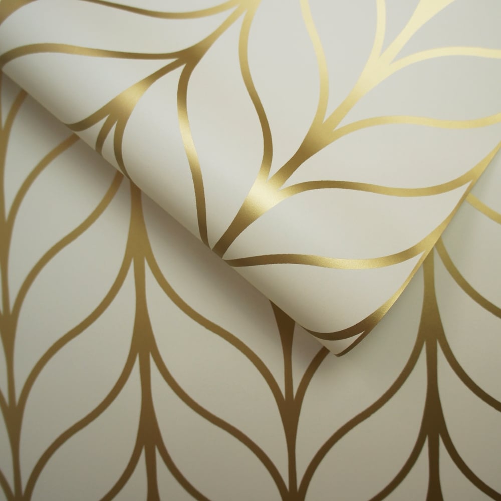 Holden Shimmering Geo Striped Wallpaper Art Deco Trellis - Wall Paper Gold - HD Wallpaper 