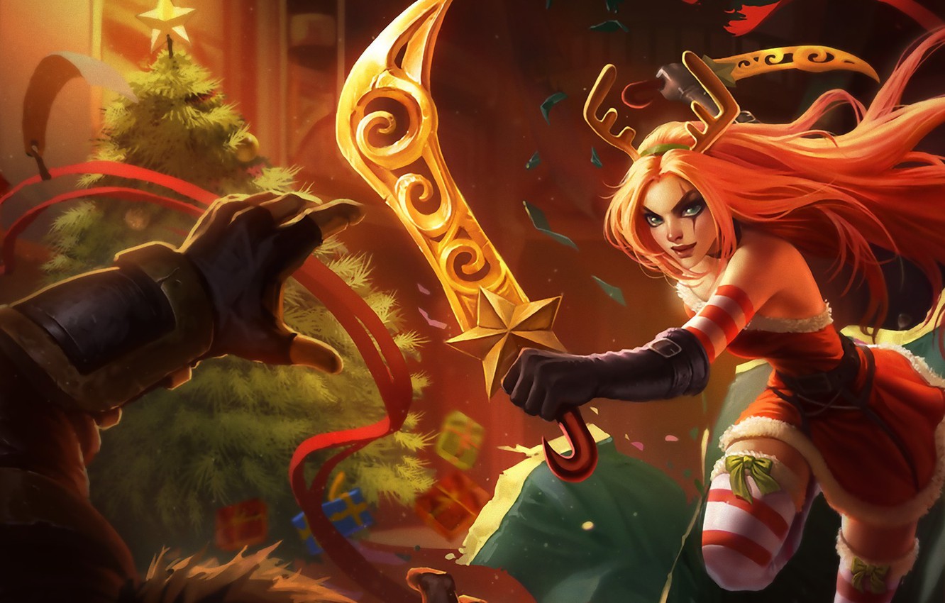 Photo Wallpaper League Of Legends, Katarina, Lol, League - League Of Legends Katarina Christmas - HD Wallpaper 