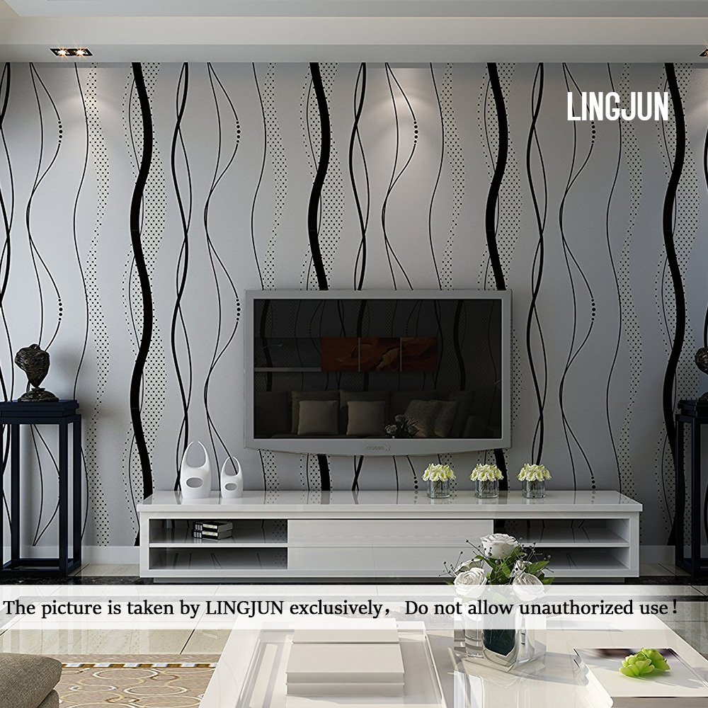 Modern Minimalist Non-woven Water Plant Pattern 3d - Grey Wallpaper Living Room - HD Wallpaper 