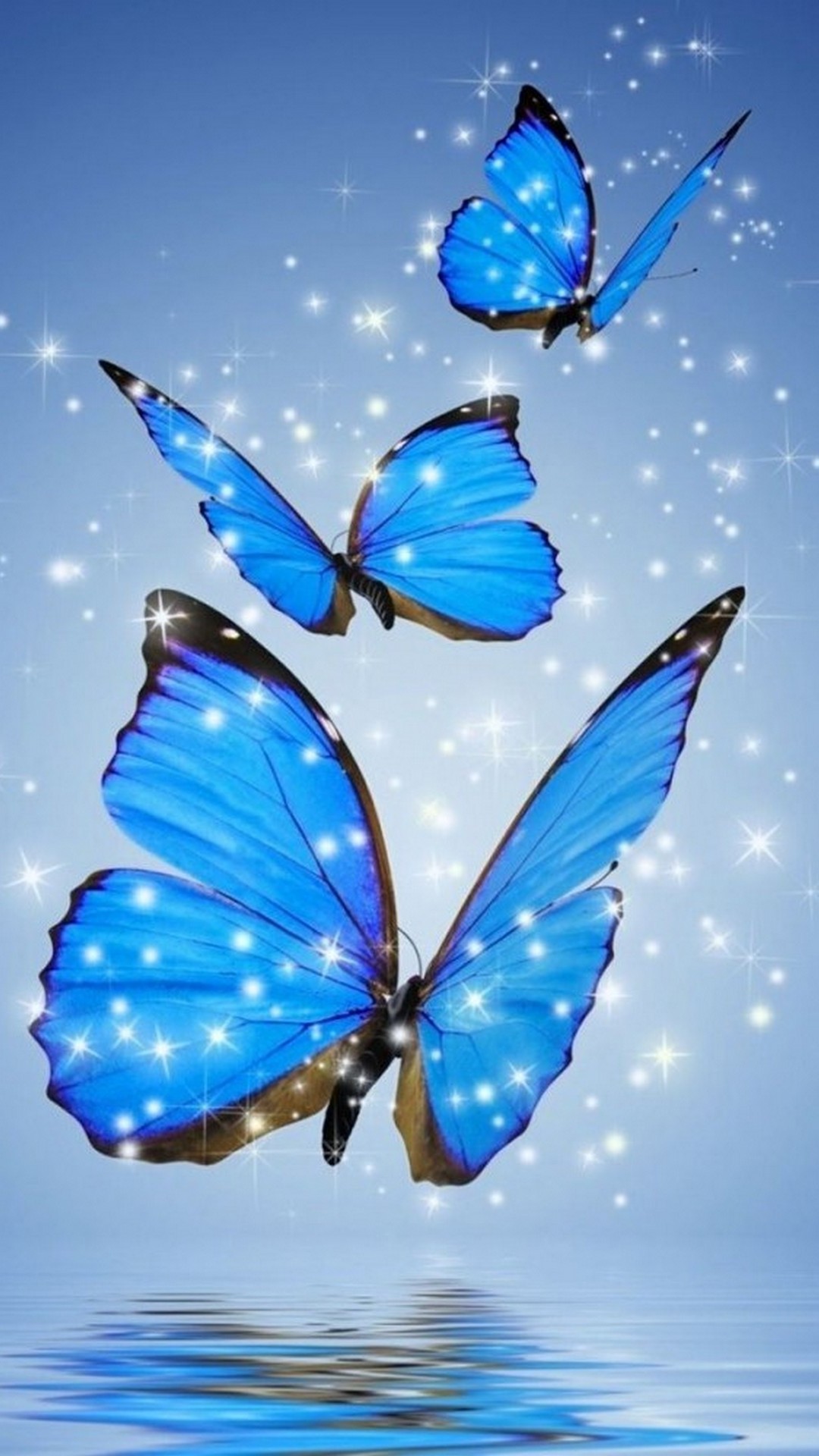 Wallpaper Iphone Blue Butterfly Resolution - Iphone Blue Butterfly - HD Wallpaper 