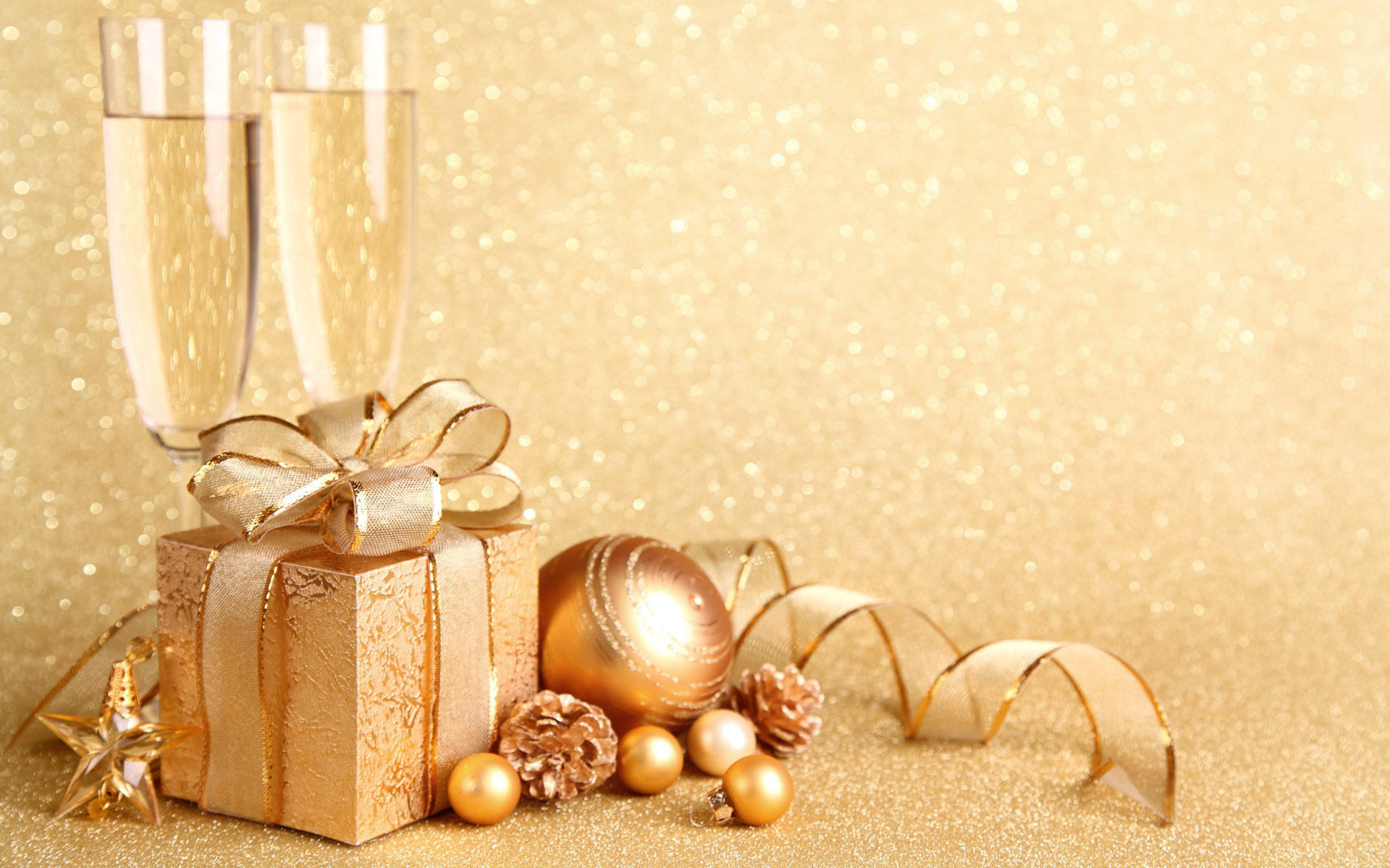Happy New Year Background Gold - HD Wallpaper 