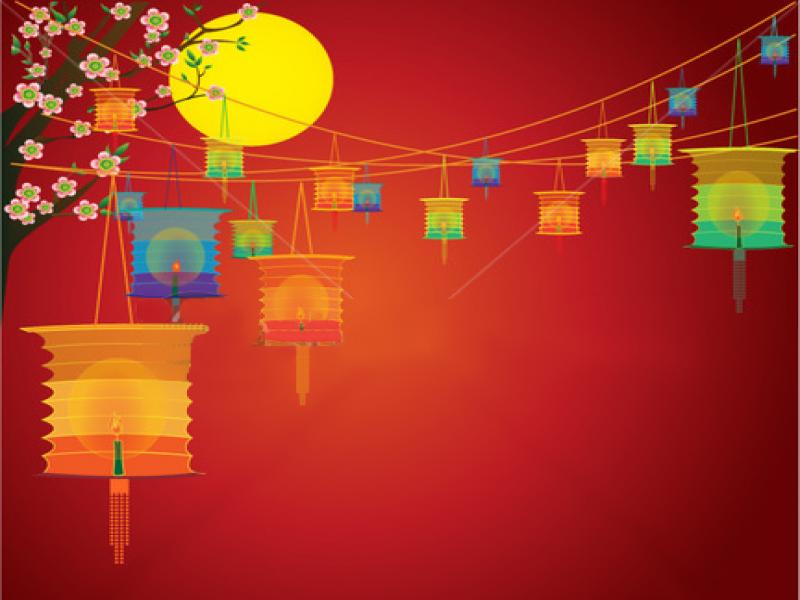 Chinese Free Lantern Festival Wallpaper Backgrounds - Chinese Lantern For Background - HD Wallpaper 