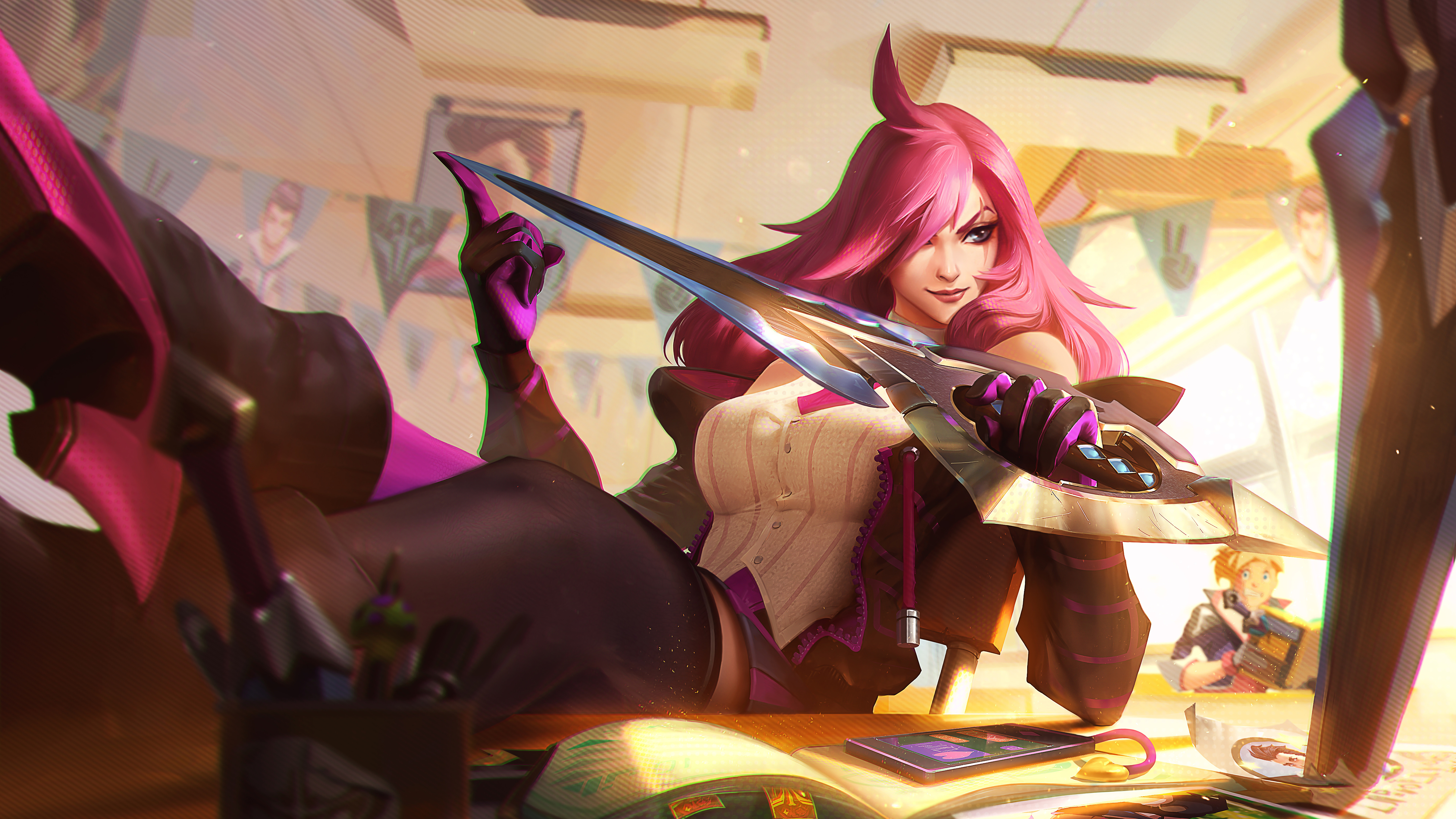 Battle Academia Katarina, Splash Art, Lol, 8k, - Battle Academia Katarina Skin - HD Wallpaper 