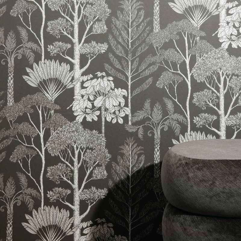 Wallpaper With Trees Living Wallpaper Trees Brown Grey - Katie Scott Wallpaper Ferm Living - HD Wallpaper 