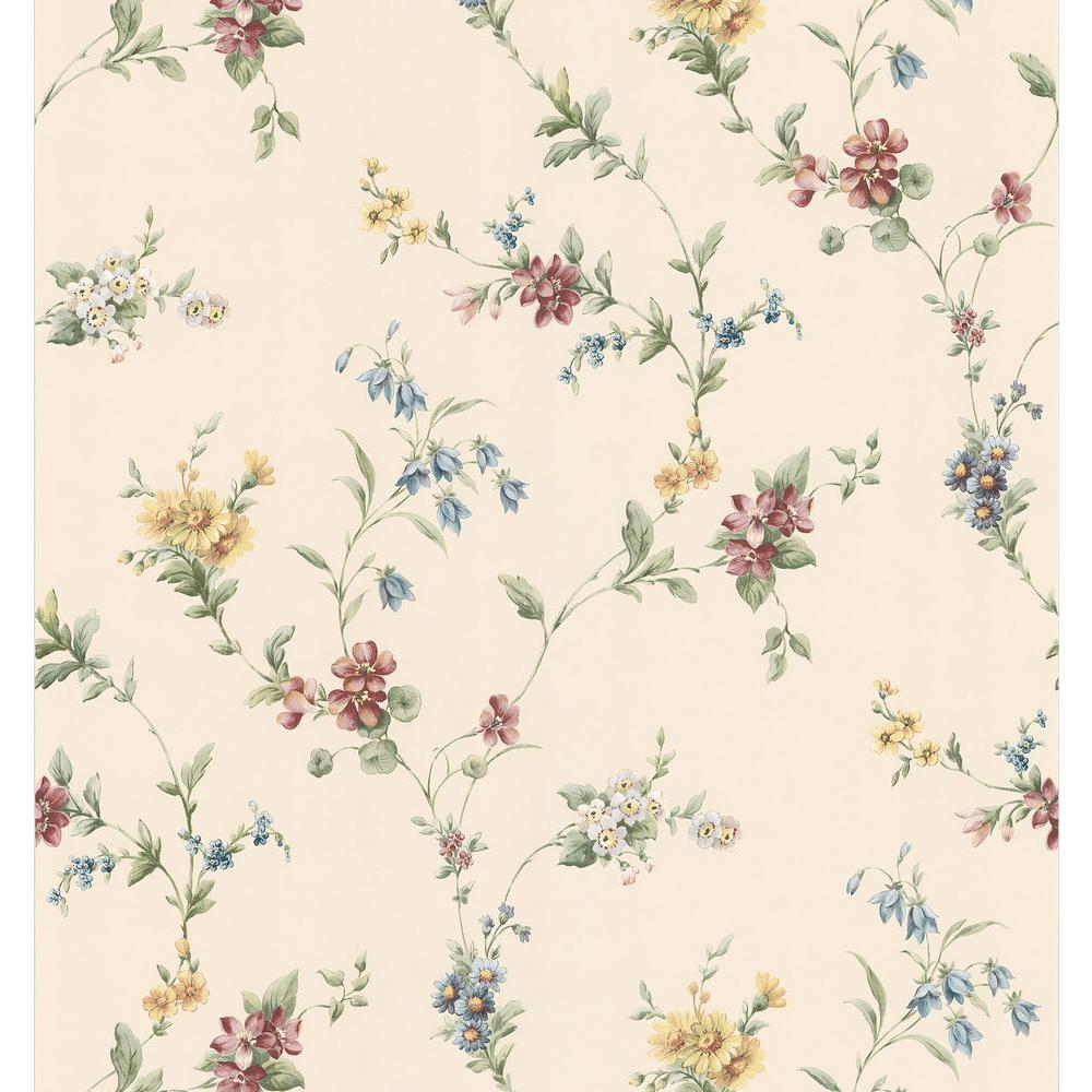 Floral Trail Cream Background - 1000x1000 Wallpaper 