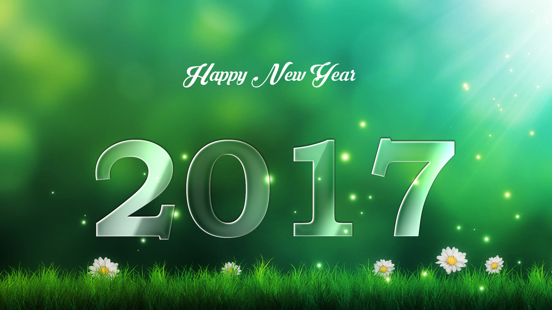 Happy New Year 2018 Green - HD Wallpaper 