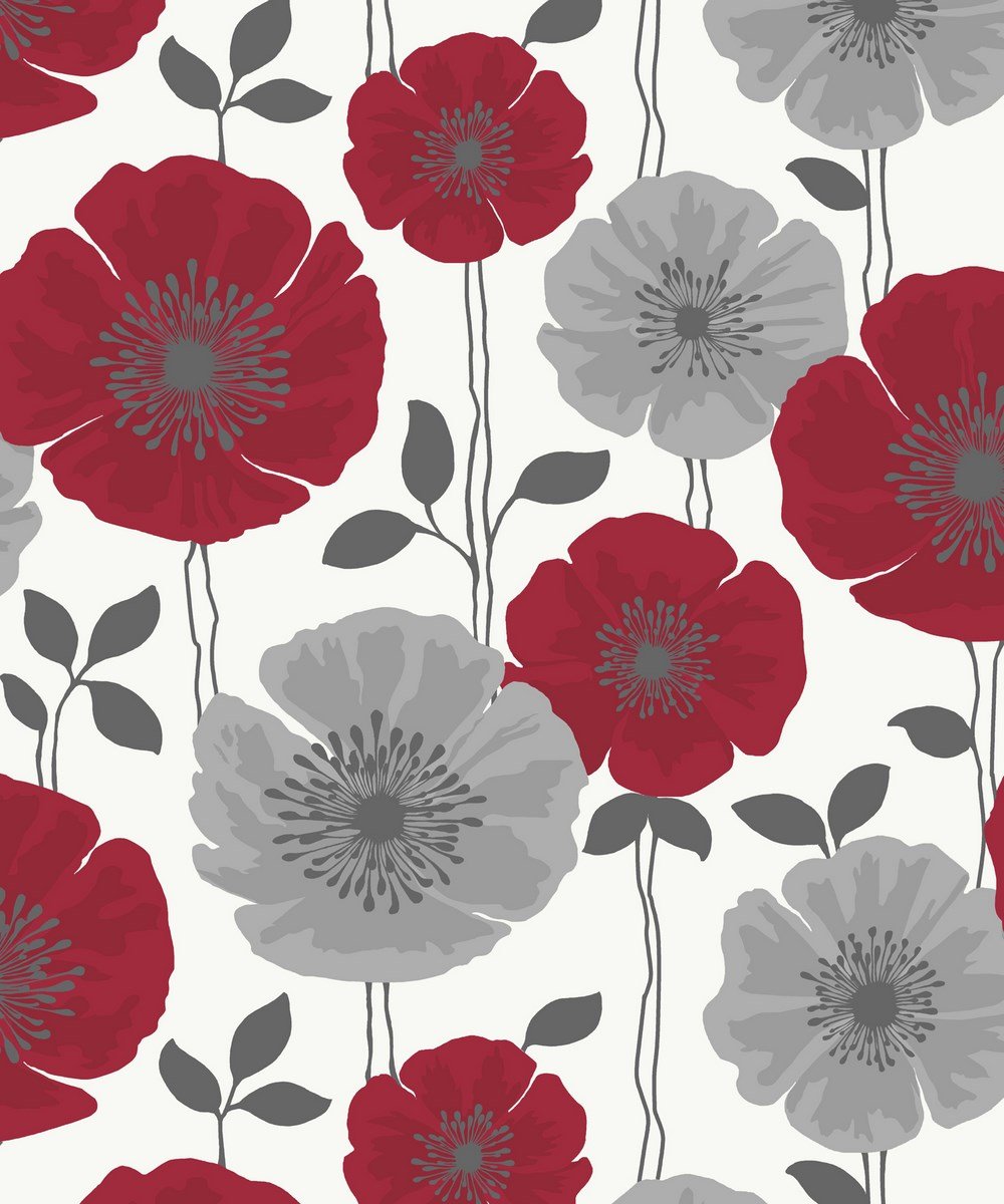 Poppy Grey And Red - HD Wallpaper 