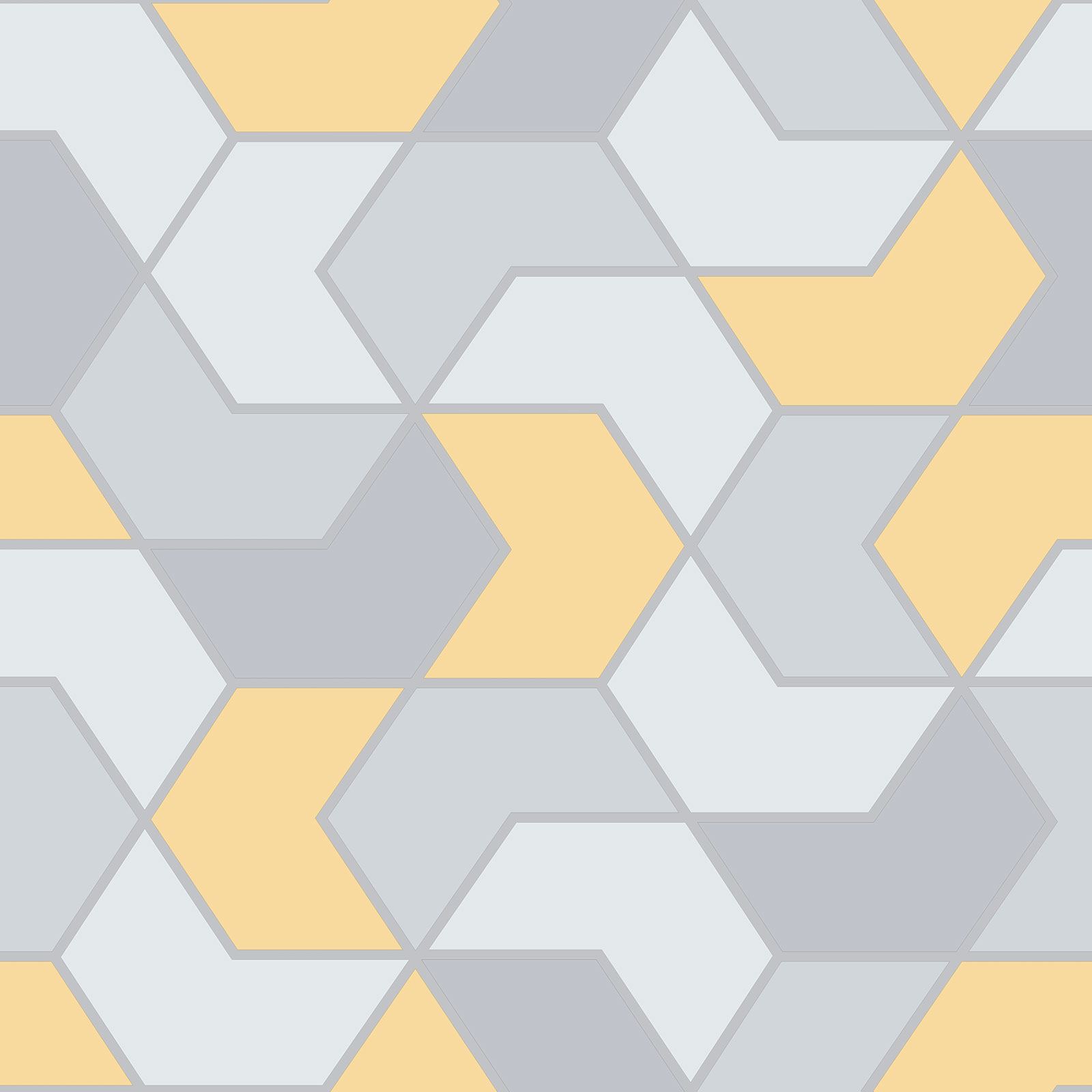 Yellow And Grey Geometric - HD Wallpaper 