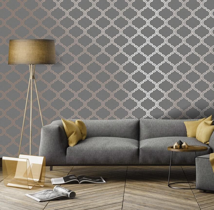 Grey Wallpaper For Living Room - HD Wallpaper 