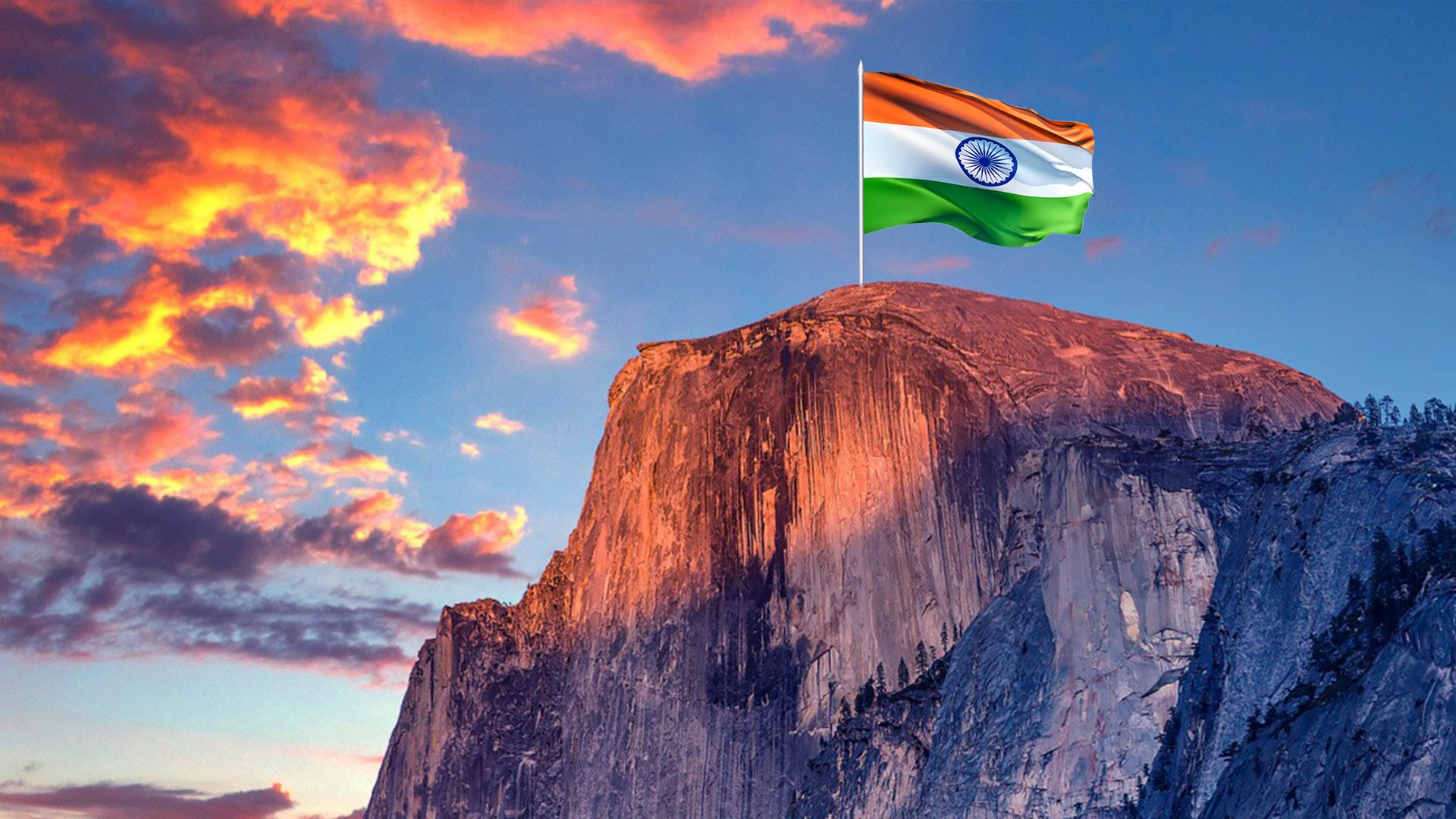 India Flag Hd Background Wallpaper - Yosemite National Park, Half Dome - 1920x1080  Wallpaper 
