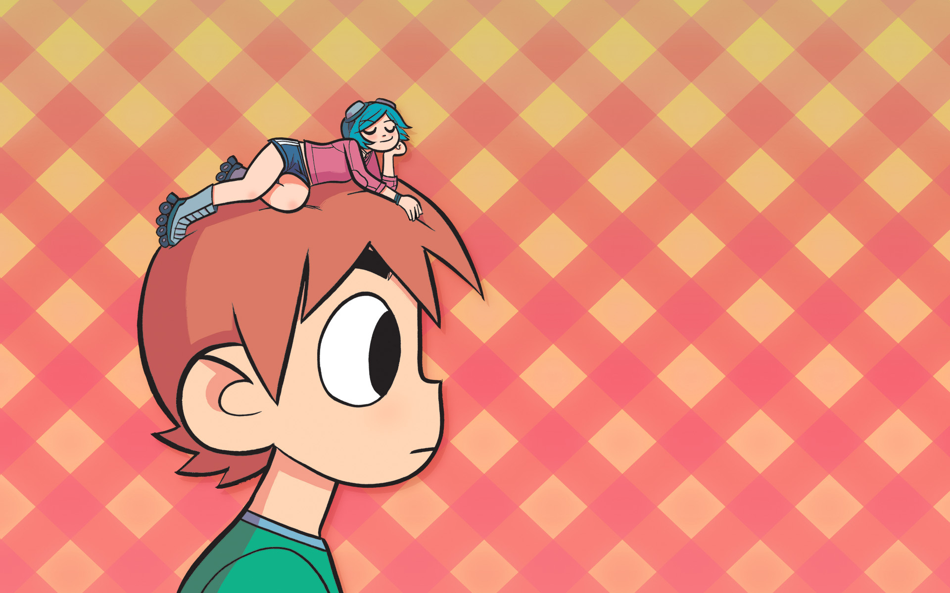 Scott Pilgrim Wallpaper - Scott Pilgrim Vs The World Head - HD Wallpaper 