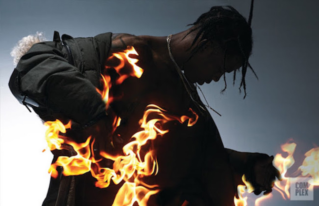 Travis Scott On Fire - HD Wallpaper 