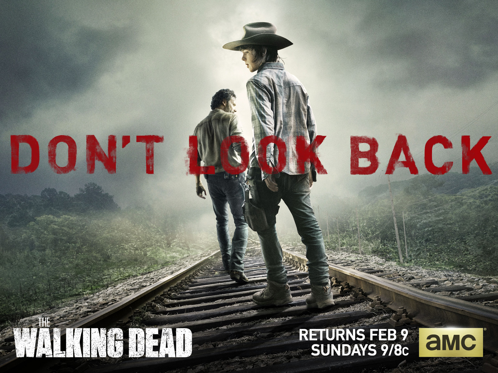 The Walking Dead Wallpaper With Carl And Rick Grimes - Poster The Walking Dead - HD Wallpaper 